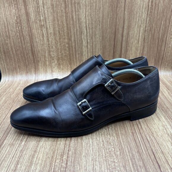 Magnanni Lucio Double‎ Monk Strap dress Shoes calf Leather Burnished Mens 10.5 M main image 7